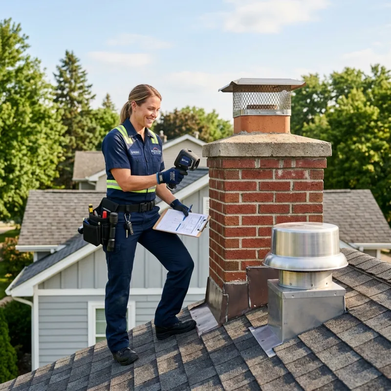 Technician inspecting a Watsonia roof cavity and ductwork for a dead bird