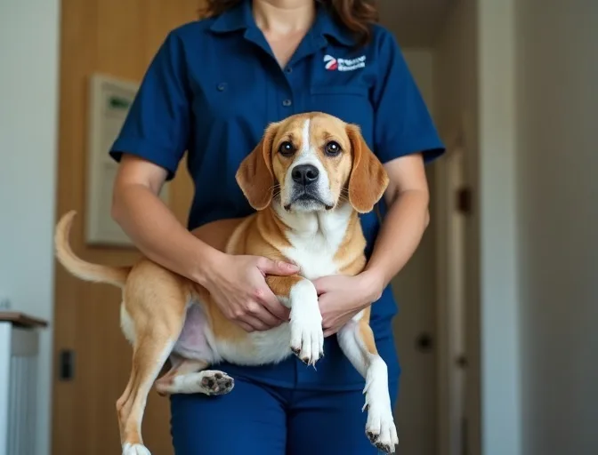 Technician respectfully transporting a deceased dog in Watsonia